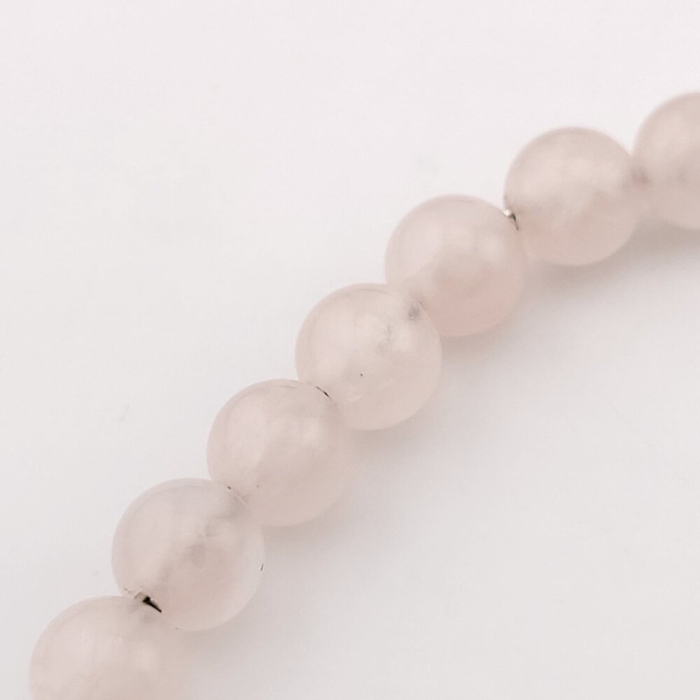 David Yurman Sterling Silver 8mm Rose Quartz Spiritual Bead Beaded Pull Bracelet - Picture 7 of 10